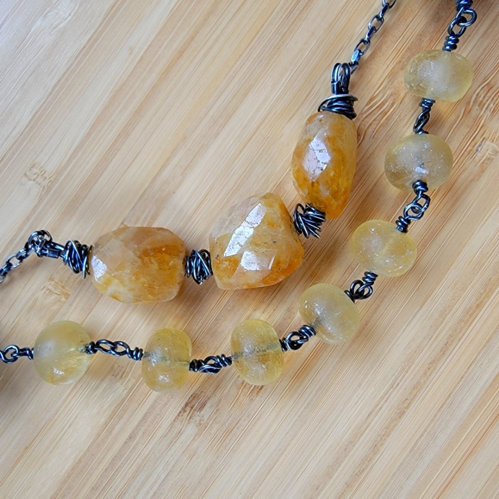 Hand Crafted Yellow and Brown Bracelet